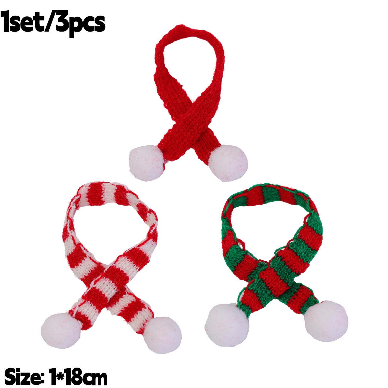 

1/10Set Mini Santa Hat Red Knitting Cap Scarves for Doll Lollipop Wine Bottle Covers Xmas Bottles Holder Tabletop Dinner Decor 1 Set