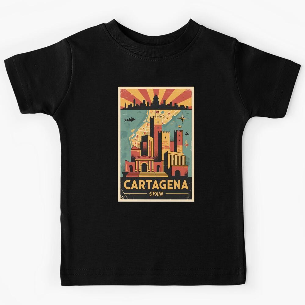 Cartagena Spain 1950s Vintage Travel Tourism Kids T-Shirt 170