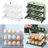 Three Layers Egg Tray Dispenser Holder 24 Grid for Kitchen Drawer Household White
