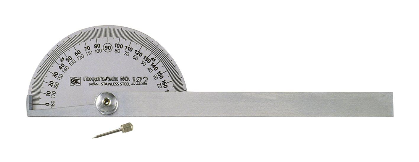 

Niigata Seiki SK Made in Japan Protractor Silver Finish No.182 PRT-182S
