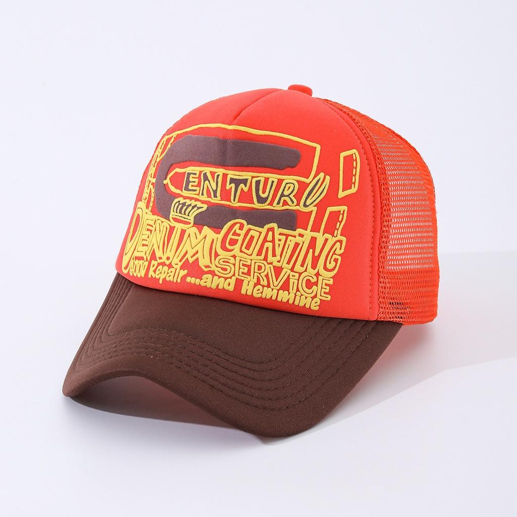 Letter Three-Dimensional Printing Sun Hat, Male And Female Couples Net Hat, Truck Hat, Versatile Breathable Baseball Cap