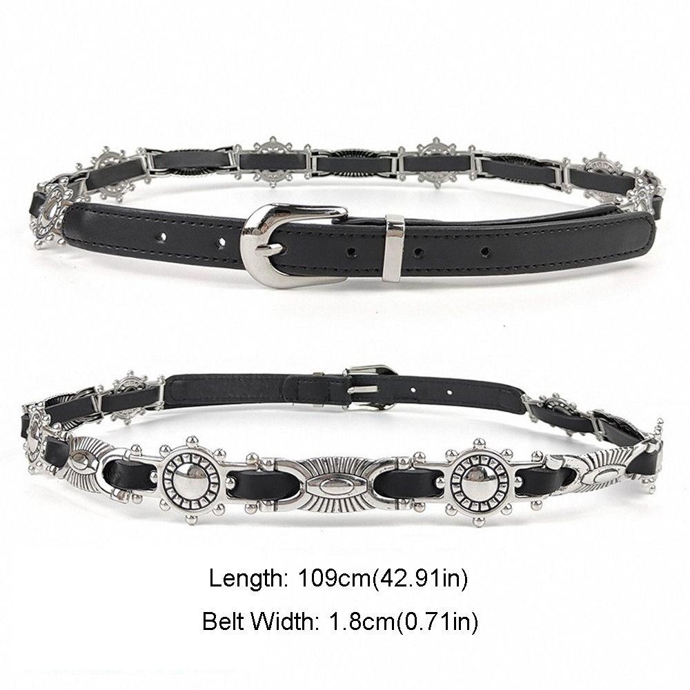Punk Leather Belt Pin Buckle Chain Belt Trend Waist Strap