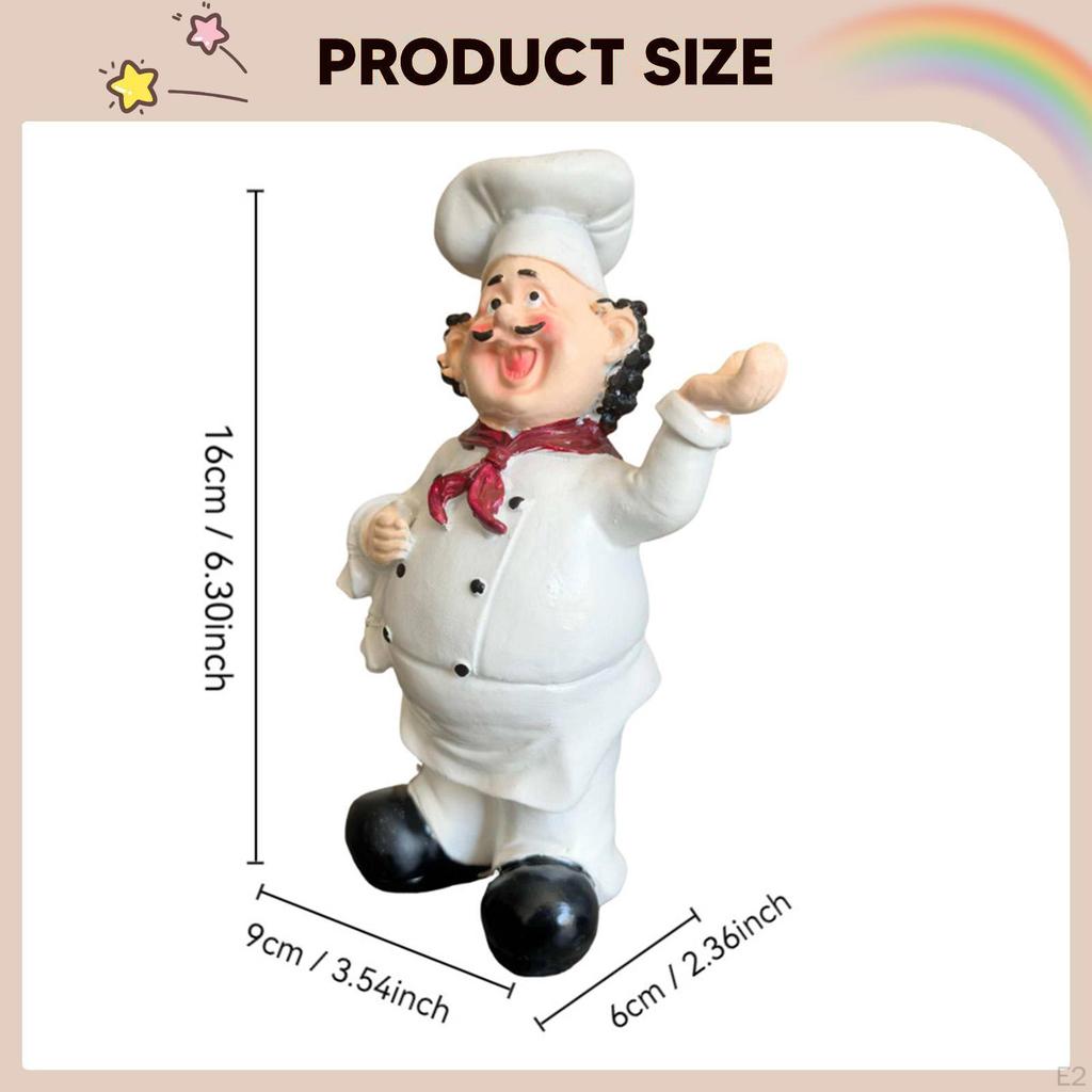 Chef Figurine Cooks Character Statue Crafts Cute Table Centerpiece Resin Sculpture Ornament for