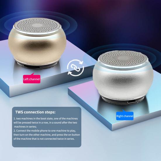 Wireless Speaker HiFi Hands-free Calling Support Interconnection Mini Portable Bluetooth-compatible5.0 Stereo Loudspeaker for Car