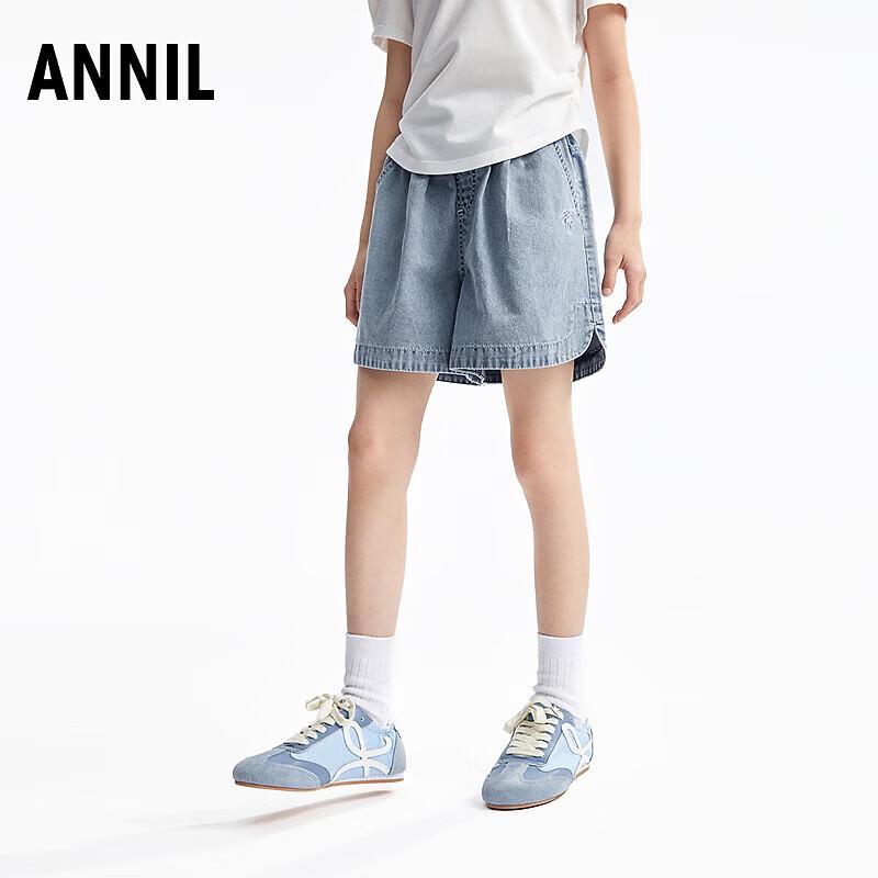 Annil Girls  Full-Waist Denim Shorts 140