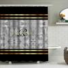 Black Gold Gray Shower Curtain Custom Name Monogrammed Bathroom Decor Custom Size