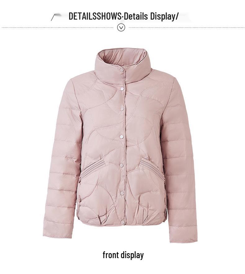 White Duck Down Women's Short Jacket - 2025 Winter Stylish Warm Lightweight Outerwear for Mothers