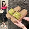 Flat Sandals 2025 New Summer Gentle Fairy Wind Pearl Round Head Seaside Beach Fashion Cool Slippers
