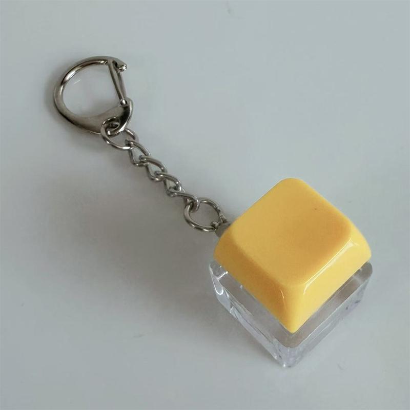1Keys Color Clear LED Mechanical Keyboard Keychain Toy Stress Relief DIY Button Finger Keyboard Caps Toy Key Switch Shaft Tester