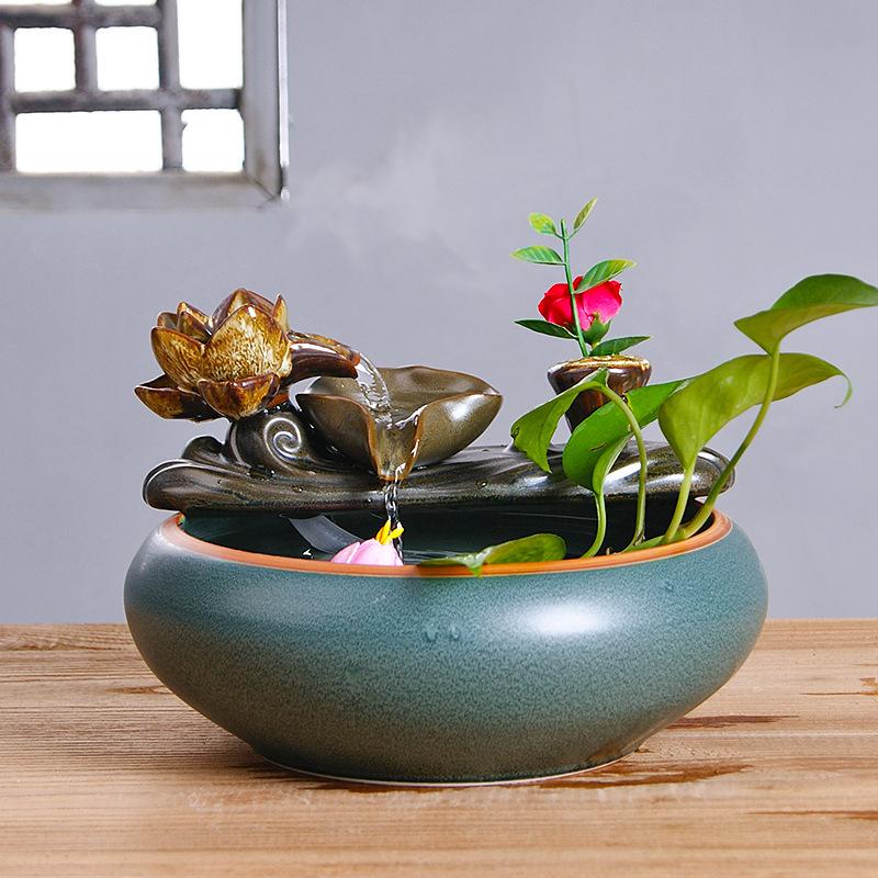 

Дзен Керамический Водный Орнамент - Креативный Циркулирующий Настольный Декор для Дома и Внутренних Помещений.