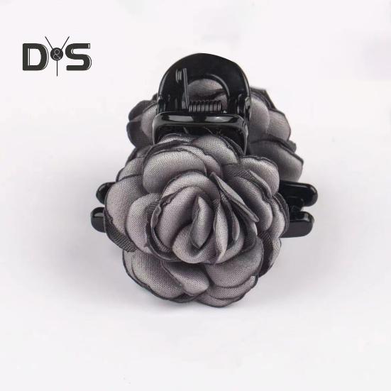 Γυναικείο Κλάμερ Μαλλιών Διπλής Όψης Διακόσμηση Τριαντάφυλλο Δόντια Αντιολισθητικά Κλιπ Μαλλιών Πίσω Μέρος Κεφαλής Κλάμερ Μαλλιών Καρχαρία Διακόσμηση Μαλλιών