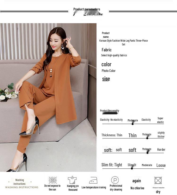Spring & Autumn Loose Fit Three-Piece Plus Size Women's Fashion Suit