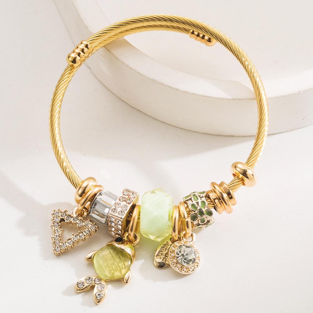 European and American Niche Stainless Steel Panjia Bracelet Fashion Fresh Bracelet Alloy Goldfish Pendant Adjustable Girlfriends' Bracelet