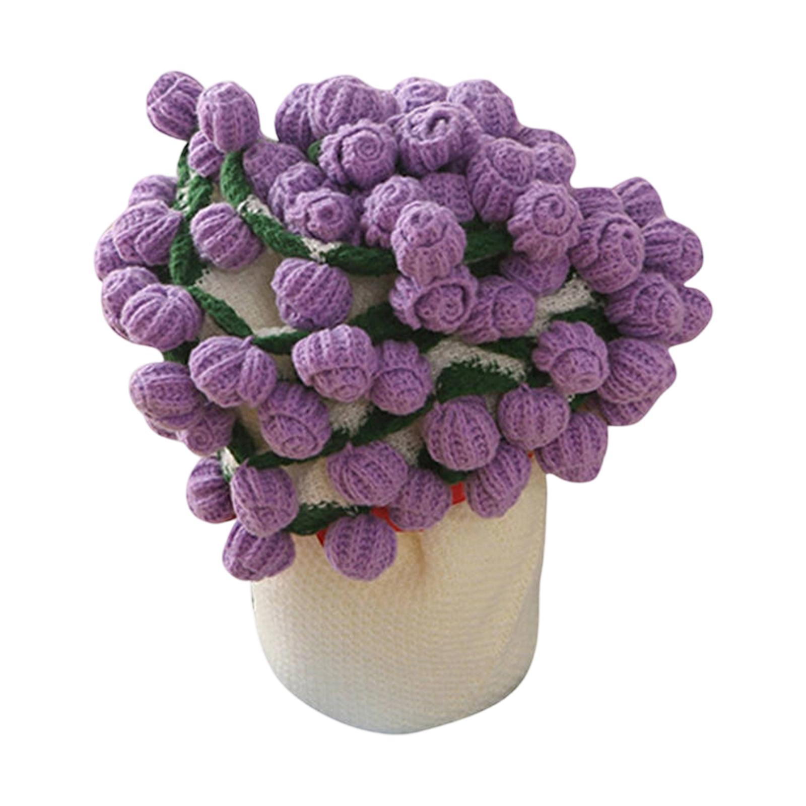 

Handmade Knitted Bouquet Blanket Soft Textured Throw Large Decorative Knitted Yarn Blanket Suitable for Home and Indoor Use One Size фіолетовий