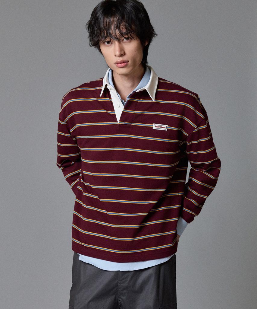 TOULN BRICK Tb-Stripe Rugby T-Shirt Wn (E6W10G3202)