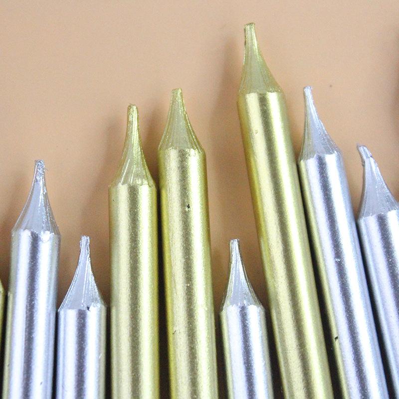 New Style Suction Card Pack of 8 Gold-plated Thick Candles, Creative Wedding Decoration, Adult Birthday Party Candles