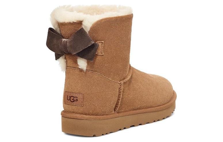 Women's Sneakers UGG Mini Bailey Suede Bow For 'Chestnut' Women's