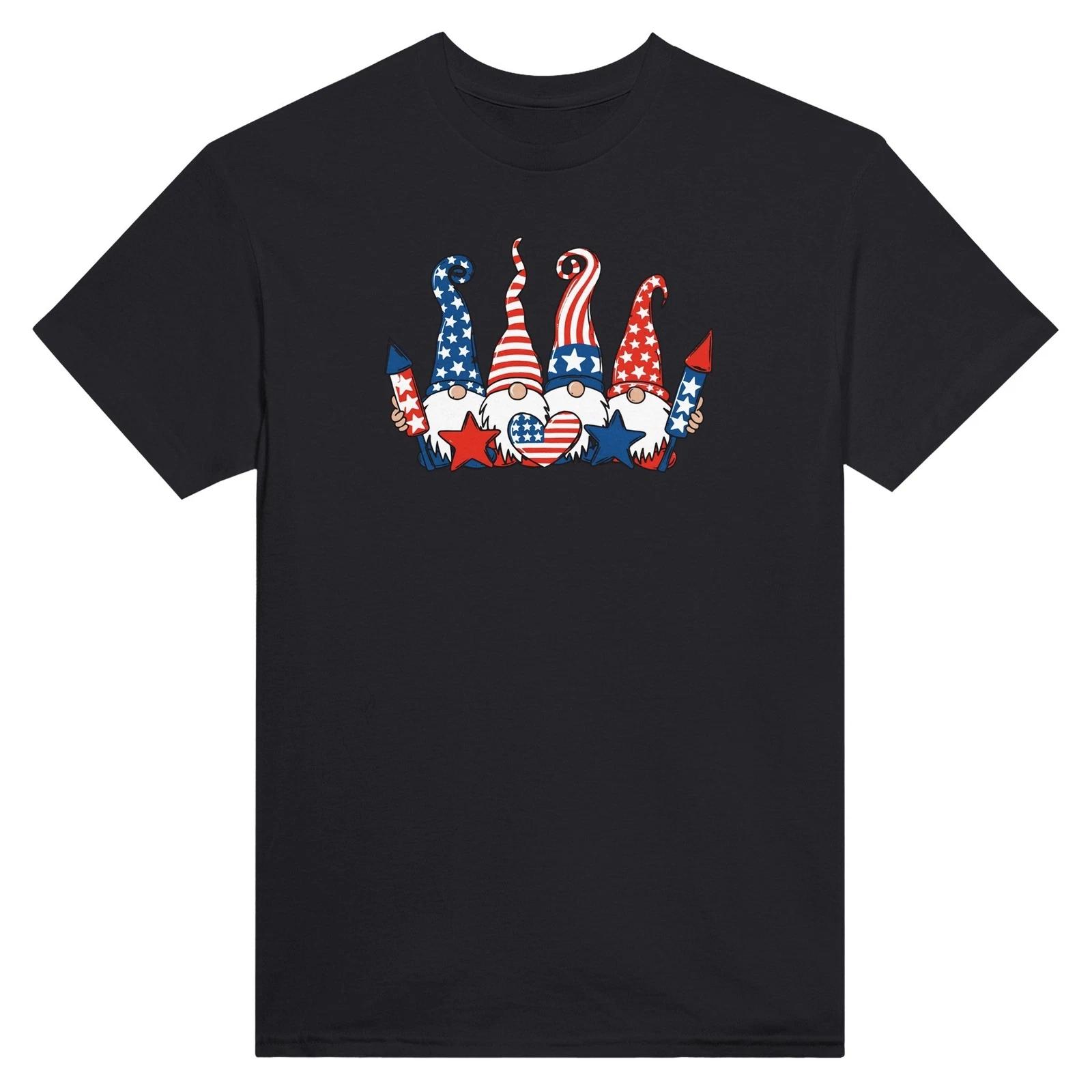 Patriotic Gnomes Graphic Tee with 100% Cotton & Relaxed Fit S