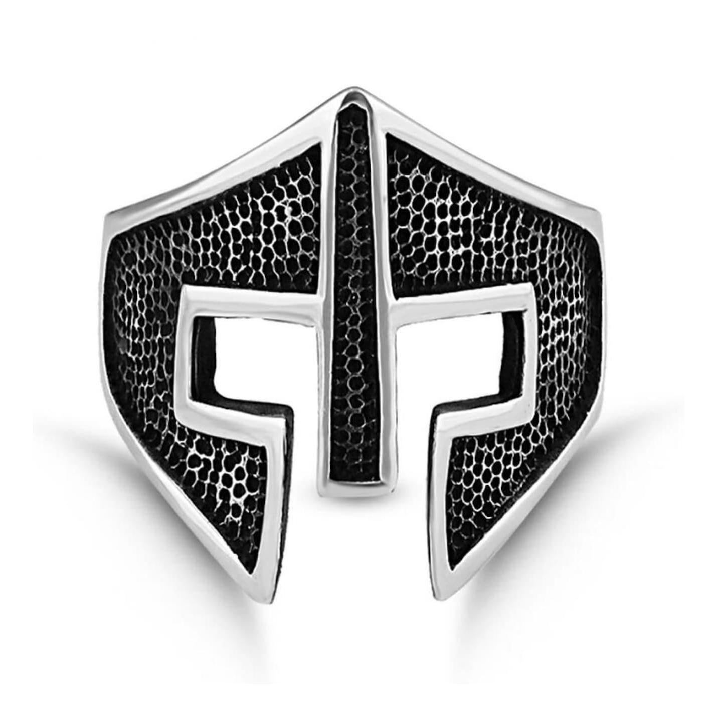 

Мужское кольцо Sharp Linear Warrior Helmet без камня из стерлингового серебра