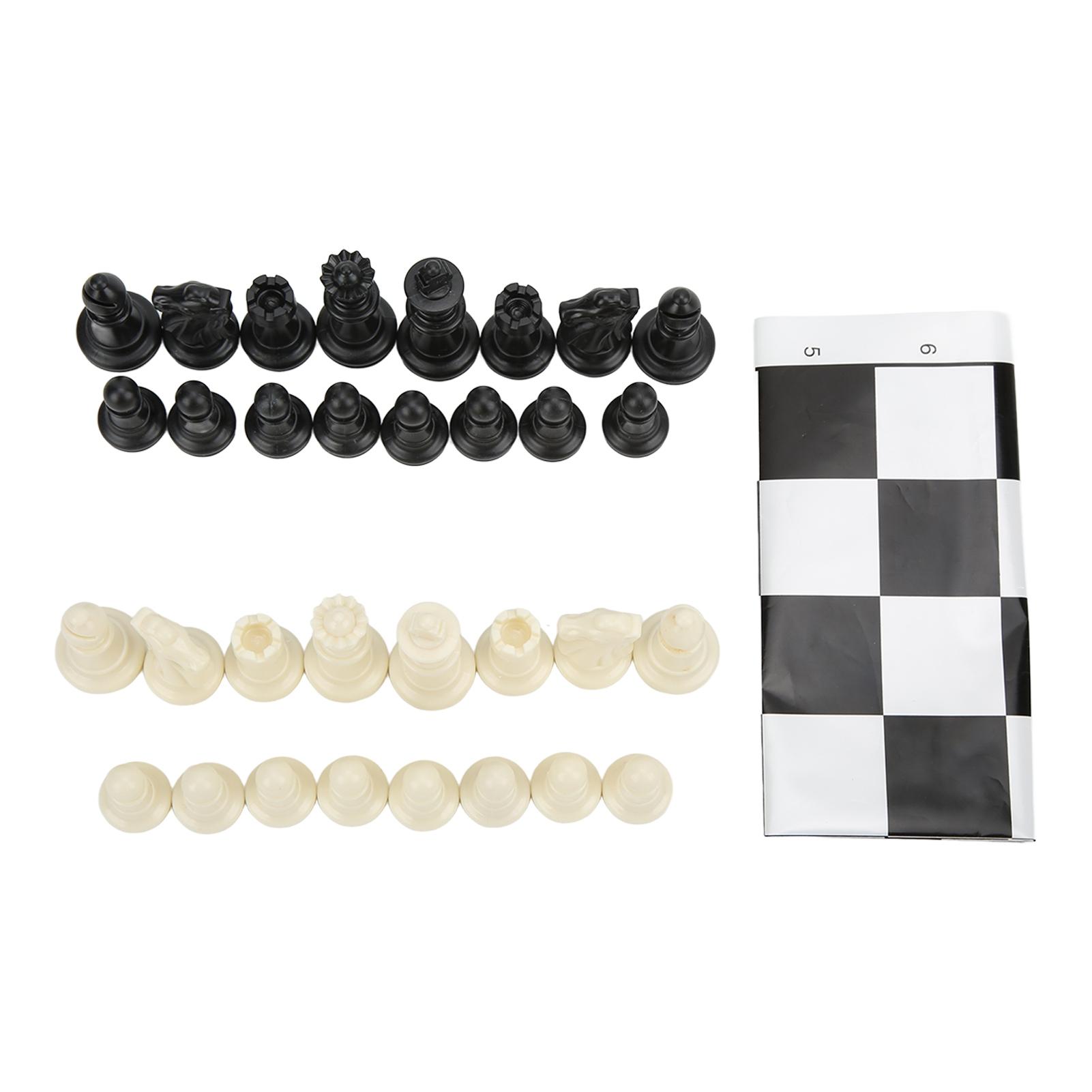 

Plastic 32 Medieval Chess Pieces Set International Standard Chess Game Set with Chessboard