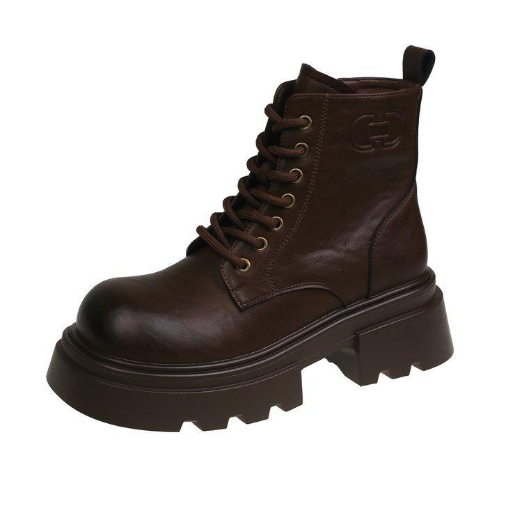 

Зимние ботинки Ретро низкие женские весенние и осенние одинарные ботинки Англия толстые подбитые короткие ботинки зима 40