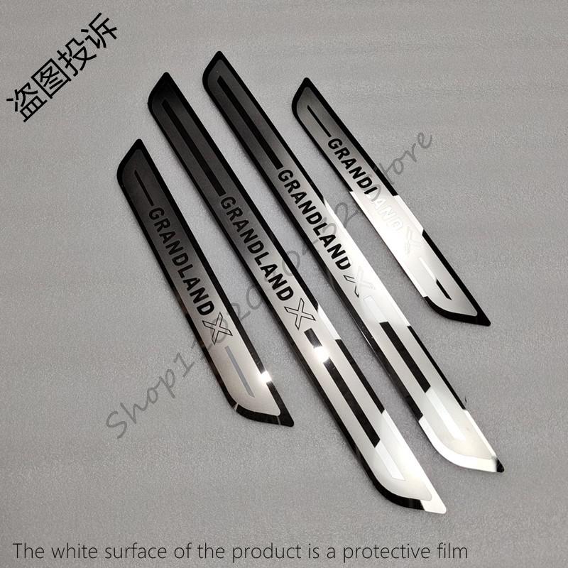 srwnd9 for  Vauxhall Opel Grandland X Car styling Stainless Steel Door Sill Scuff Plate Guards Threshold Pedal Styling Trim