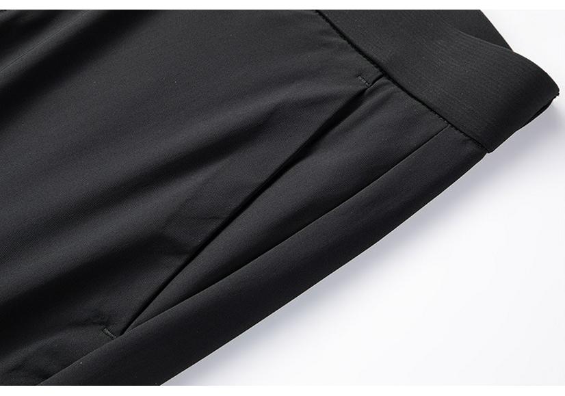 Men's Summer Casual Ice Silk Pants - Lightweight, Straight-Leg, High Elasticity Suit Trousers for Young and Middle-Aged