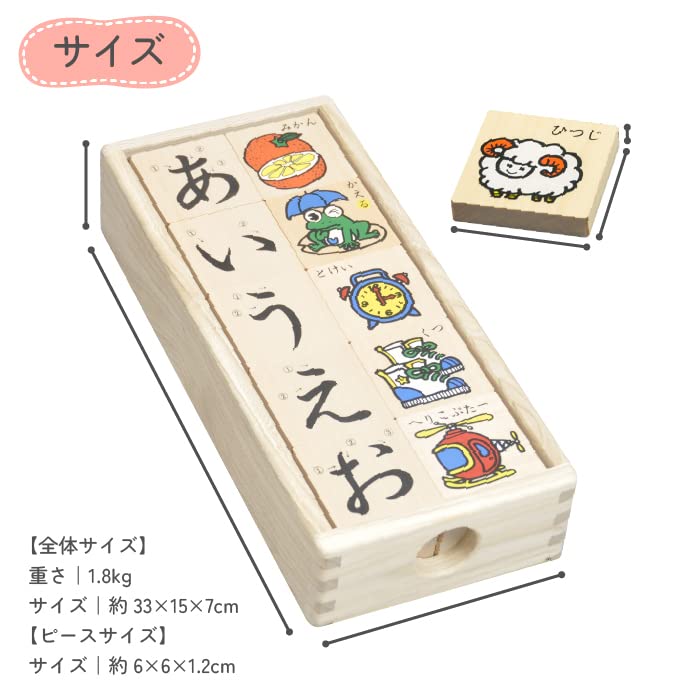 Sakai Sangyo Gujo Hachiman Hiragana Building Blocks, Ages 18 Months to 1.5 Years, Made in Japan, Wooden, Montessori
