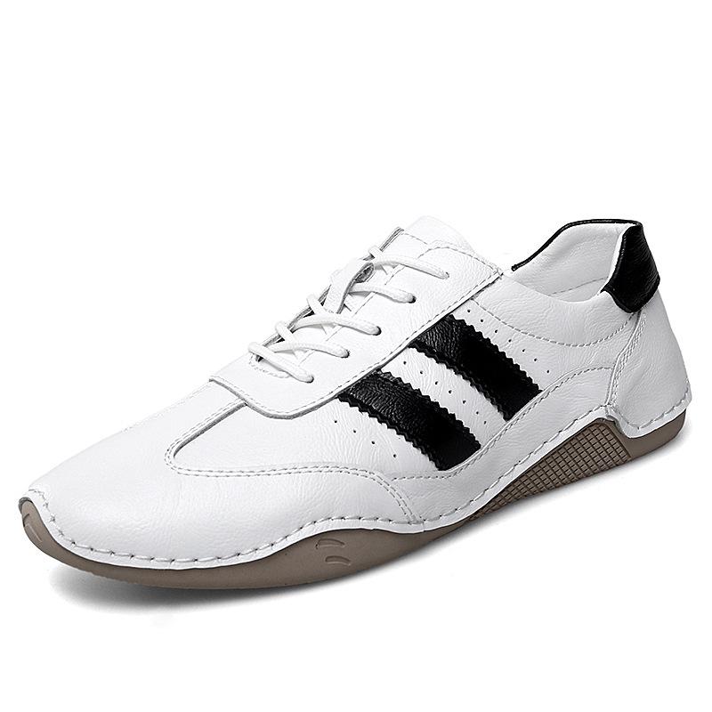 Men s Spring & Autumn Lightweight Breathable Soft Leather Moccasins, Size 46 38 белый