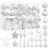 SHareconn 100pcs Christmas Tree Decorations Ornaments Set, Shatterproof Plastic Baubles Decorative Balls for Xmas Tree Decor Holiday Wedding Party,