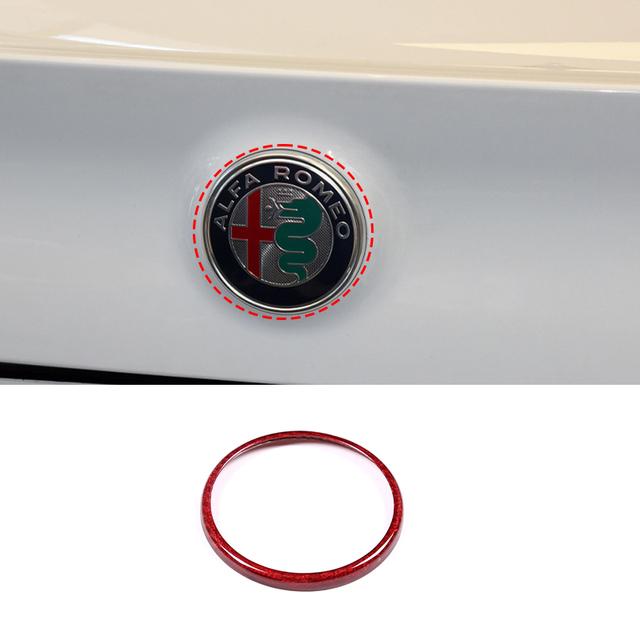 Real Carbon Fiber Für Alfa Romeo Giulia Stelvio Auto hinten Logo Kreis Abdeckung Trim Aufkleber Auto Außen Zubehör