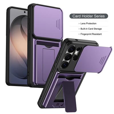 For Samsung Galaxy S26 Plus S26 Ultra Case Multi-layer Structure, Shockproof Cover with Bracket, Card Slot, Lens Protection