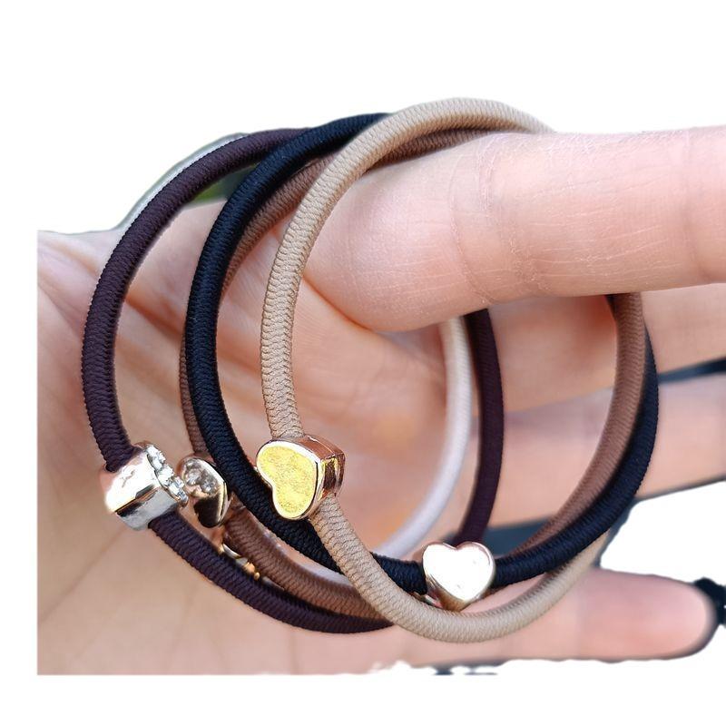 Korean Minimalist Rhinestone Hair Tie - Durable Small Rubber Band for Women