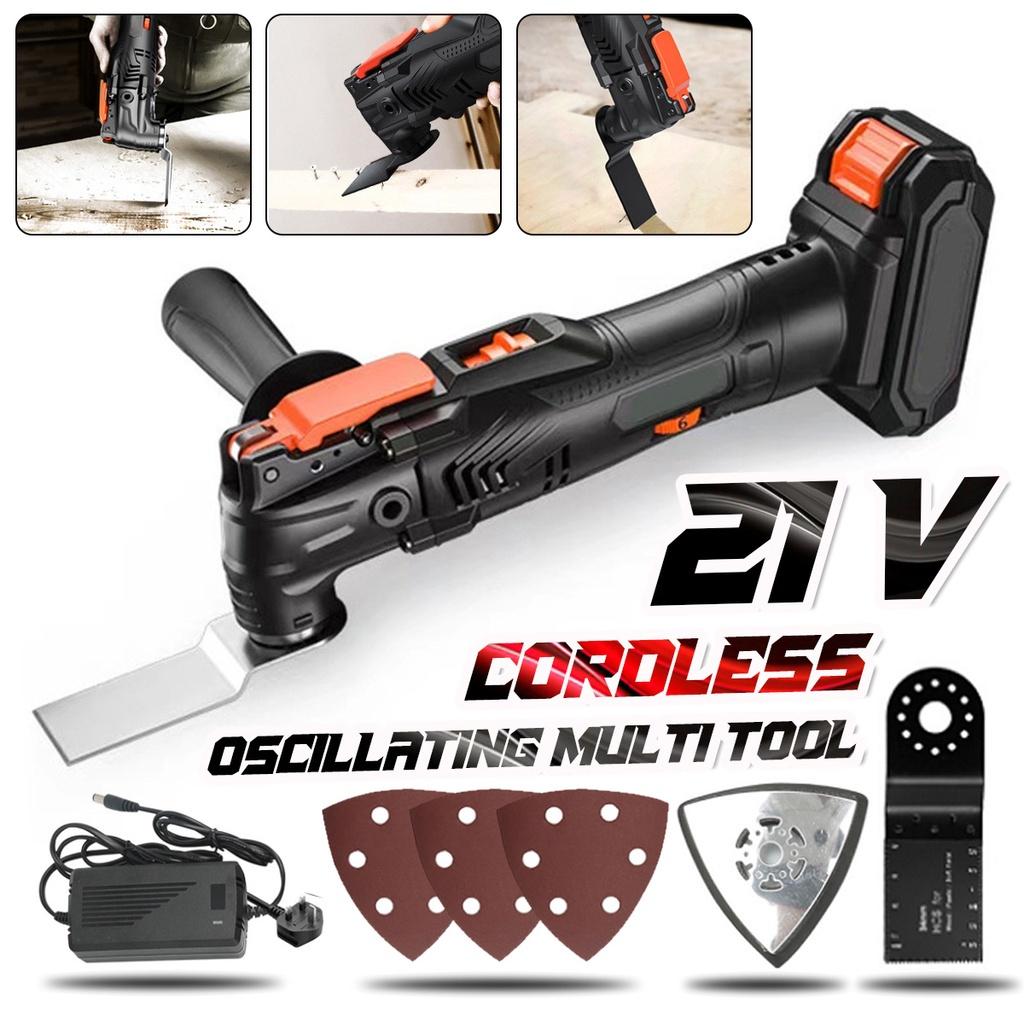 2200W Cordless Renovator Oscillating Woodworking Power Tools 6 Variable Speed Multi Cutter Electric Trimmer Blade 21V