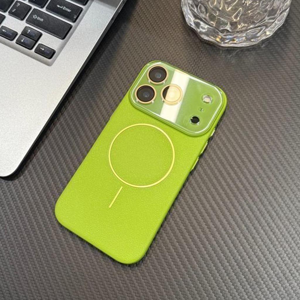 New Leather Pattern Magnetic Phone Case for Apple 17PROMAX Anti Drop Case Fashionable and Cute Magnetic Phone Case