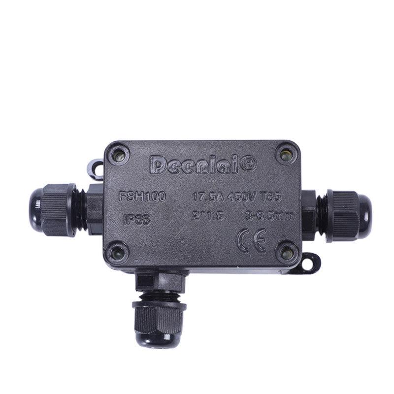 Outdoor Black Mini Waterproof Junction Box with Terminals