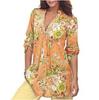Elegant Bb Women Floral Print V-neck Big Size Tops Tunic For All Seasons