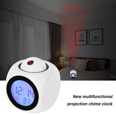 Creative Projection Clock Multi-function Voice Talking Clock LED Temperature Display 12/24 Hours Living Room Bedroom Dorm Clock