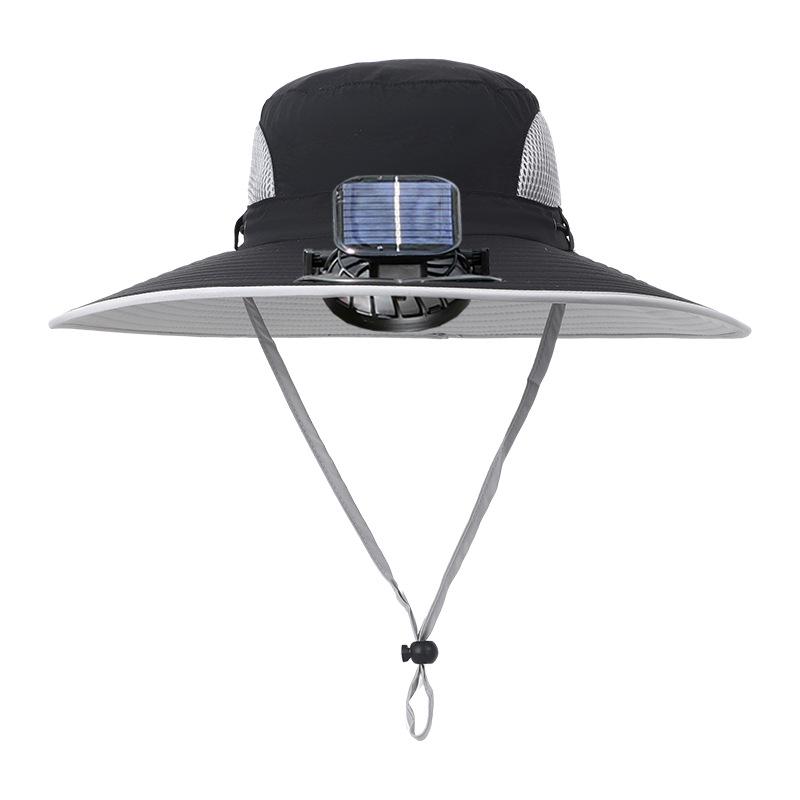 Men's Solar-Powered Sun Hat with USB Fan for Outdoor Summer Activities
