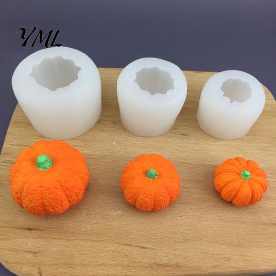 Decorative Molds for Cakes 3D Halloween Pumpkin Silicone Mold, Fondant Cake Chocolate Candy Jelly Making Reusable Non Stick Flexible Baking