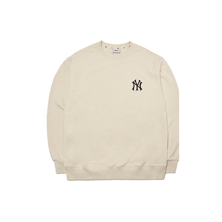 MLB New York Yankees Logo Crewneck Sweatshirt Unisex Sweatshirt Cream 3AMTC0114-50CRS