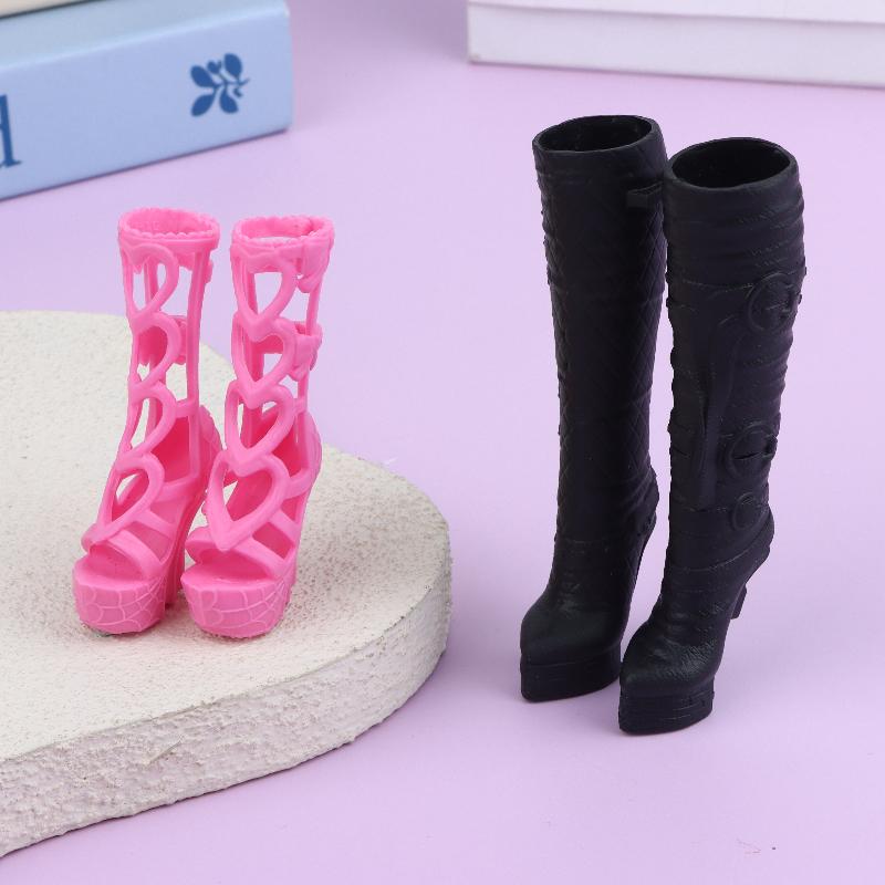 1Pair Mini Doll High Heels Boots Sandals Fashion 1/6 Dolls Dress Up Accessories For Female Dolls Decorations Pretend Play Toys