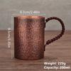 Copper Handmade Hammered Straight Coffee Mug Water Mug Copper Tea Cup Multifunction Teaware Copper Water Cup