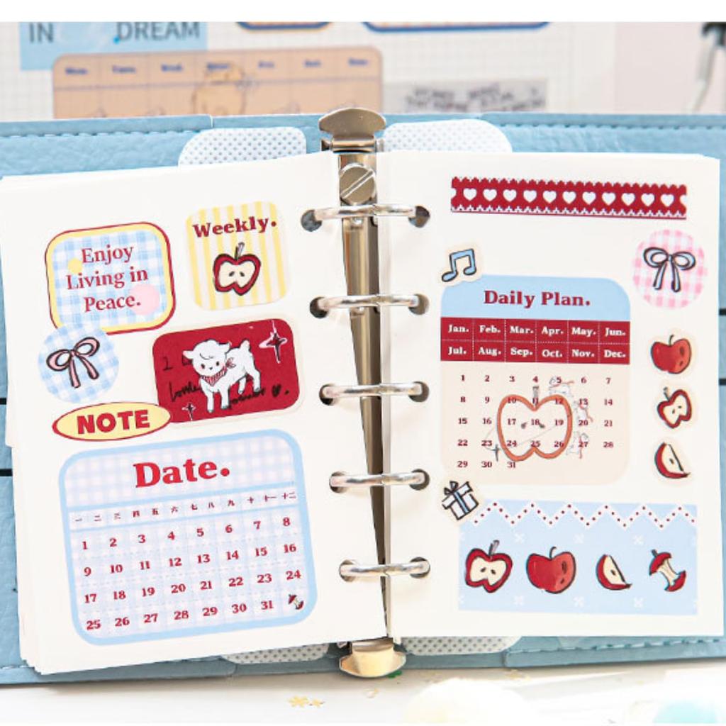 EZ PEACH Schedule Date Collage 12 for Planners and Cute Design DIY Stickers, Material, Months, Calendars, Paper, Notebook, Diary, Calendar, English,