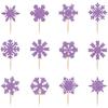 Christmas Snowflake Cake Toppers With Shining Design Paper For Holiday Party Decor