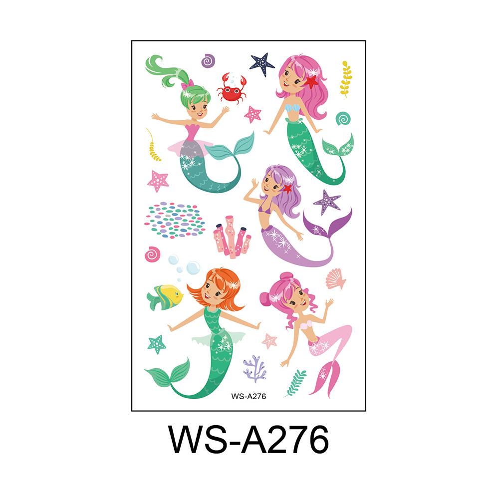 Waterproof Cartoon Princess Tattoo Set - Mermaid Theme for Kids