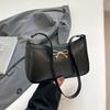 Fashion bow 2025 solid color new Korean version trendy texture foreign style commuting single shoulder underarm baguette bag women