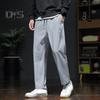 Herren Frühlings-/Herbsthose mit Seitentaschen, Kordelzug, elastischer Bund, weites Bein, dünne Hose, einfarbig, lockere Streetstyle-Sporthose für die Arbeit, den Alltag