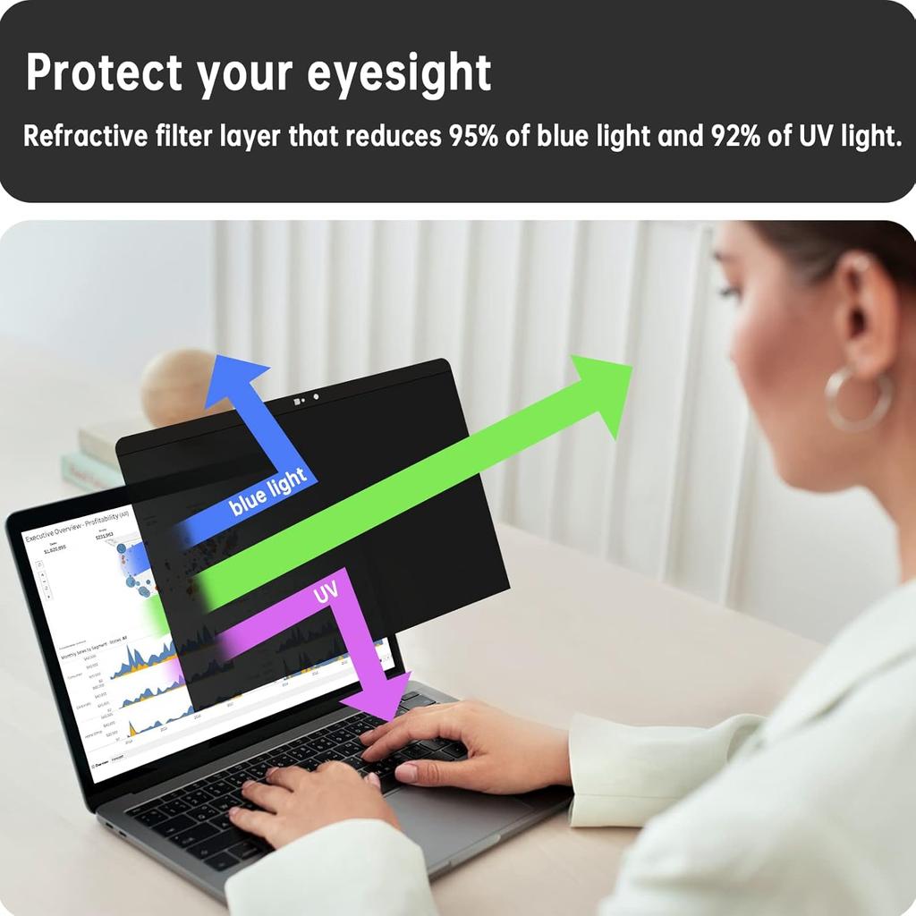 Magnetic Privacy Screen Compatible with Macbook Air 13 Inch (2018-2021, M1)Macbook Pro 13 In (2016-2022, M1, M2)Removable Anti Blue Light Glare Filter
