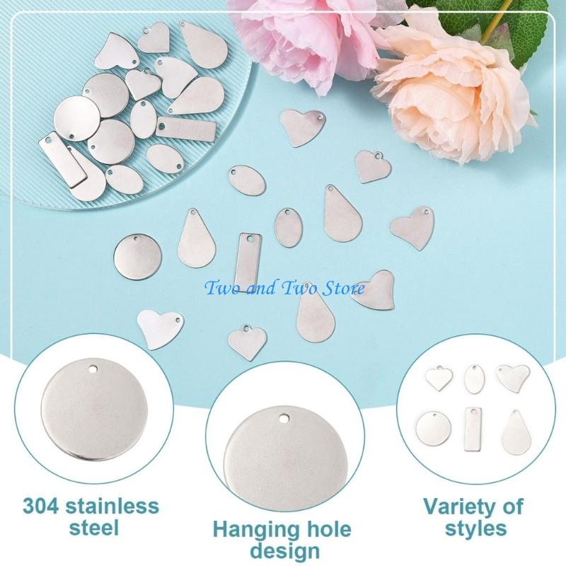 HX6F Stainless Steel Jewelry Pendant Charms In Multiple Shapes For Necklace Crafting